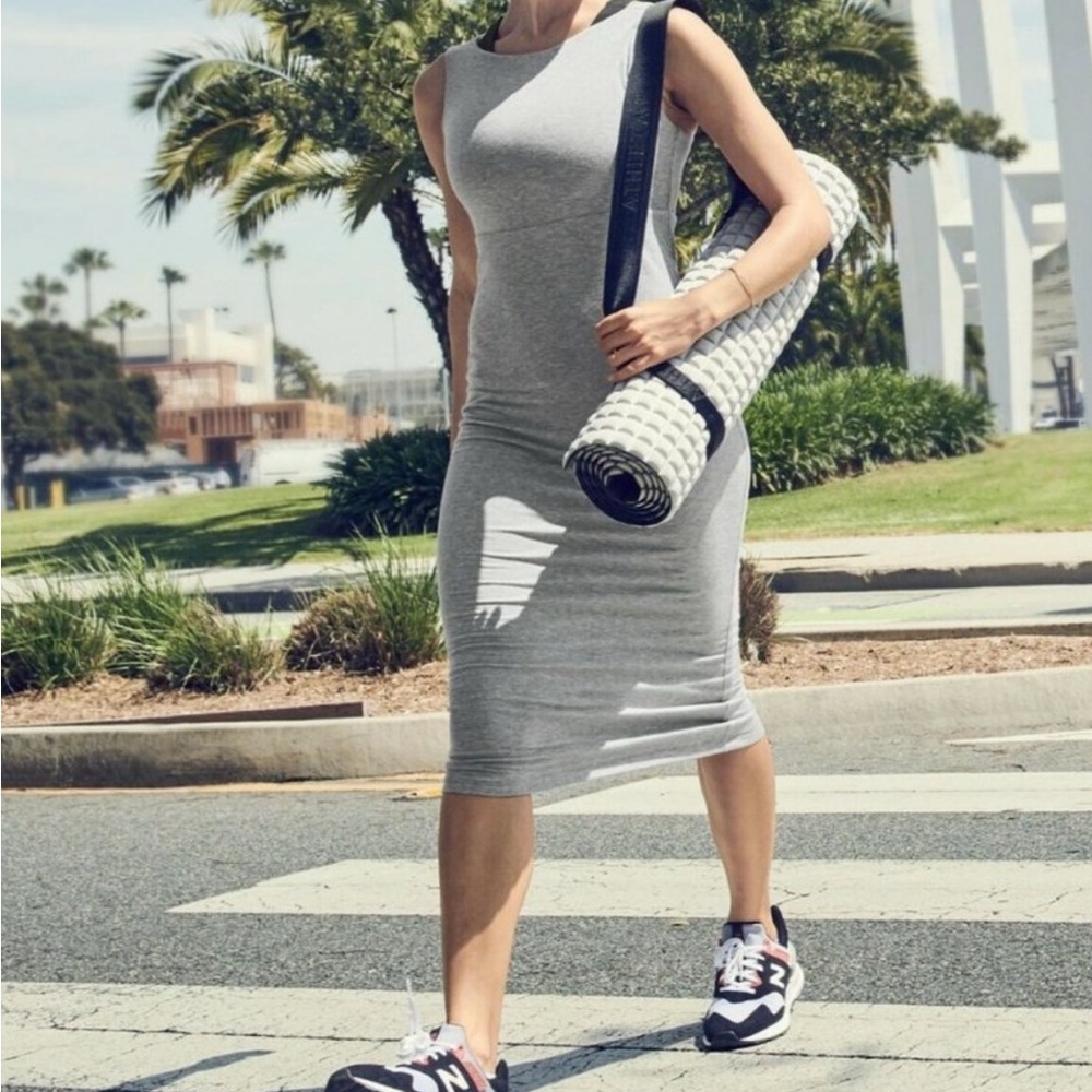 Athleta • Women’s Heather Gray Sleeveless Santorini Midi Dress Sz XS Casual - Picture 14 of 14